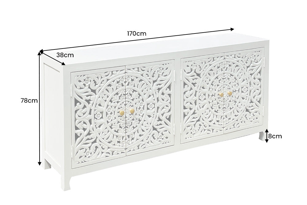 Sideboard MARRAKECH 170cm white mango wood