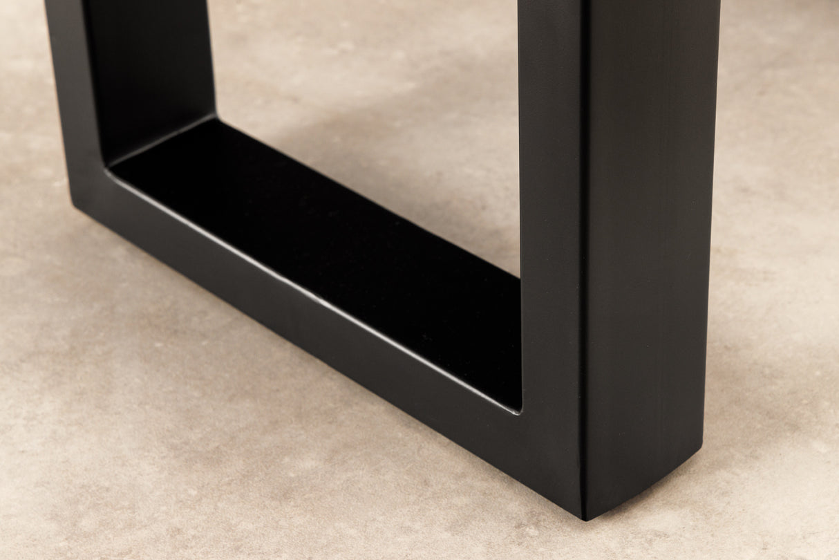 Coffee table LIQUID 110cm acacia wood blue epoxy strip