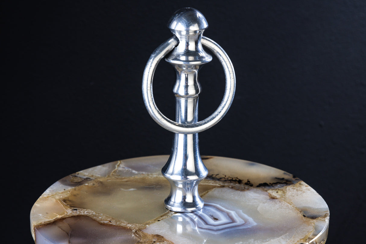 Etagere NOBLE 40cm 2 trays agate silver