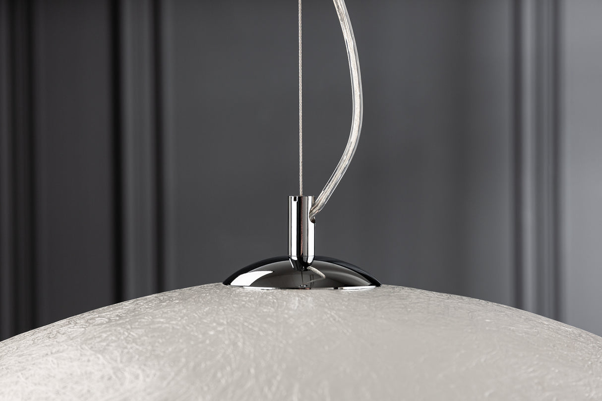 Pendant lamp GLOW 70cm fibre glass white silver