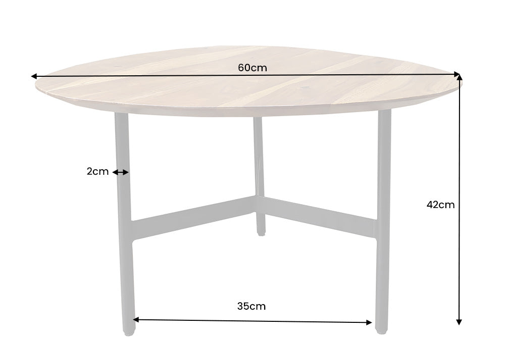 Couchtisch BEAUTY BY NATURE 60cm Sheesham Holz