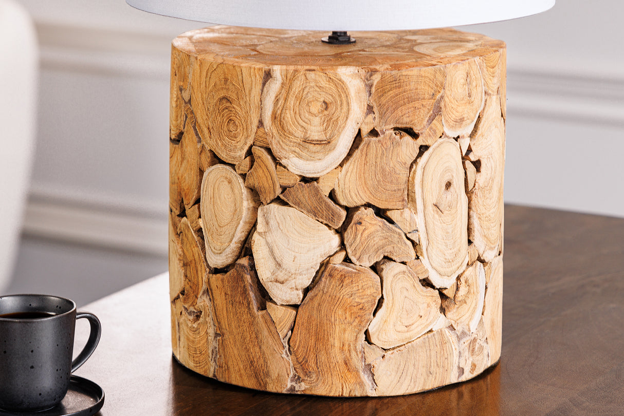 Table lamp PURE NATURE 45cm recycled iron wood