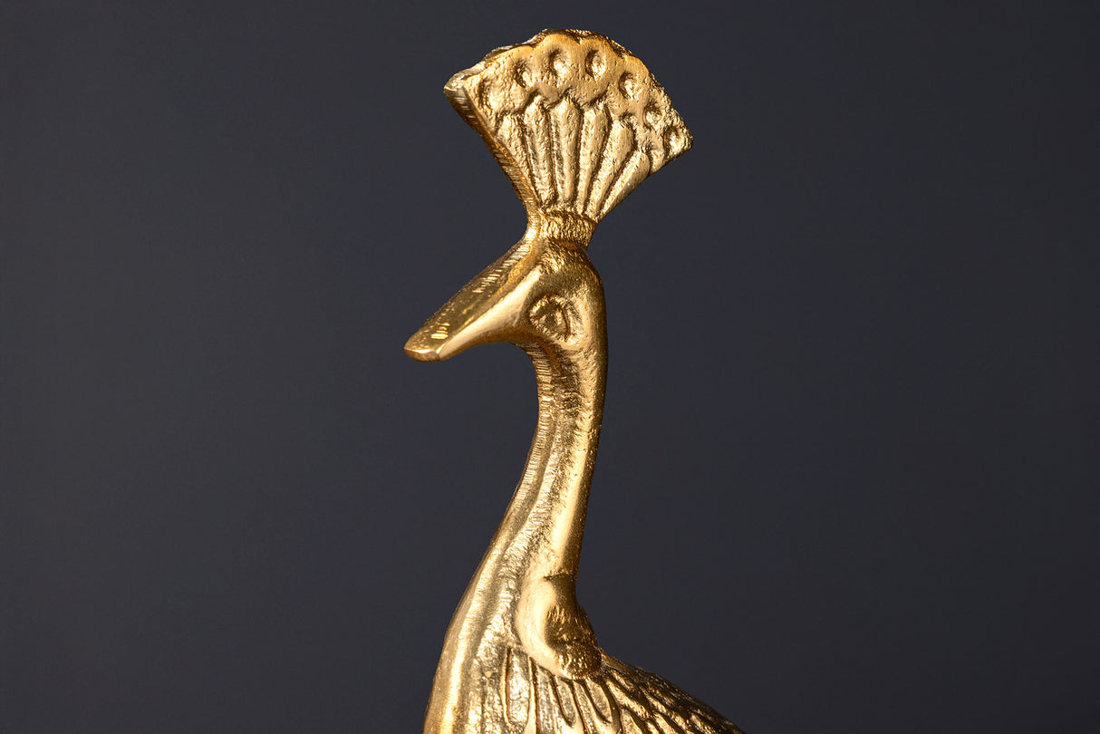 Platter WILDLIFE PEACOCK 40cm sculpture gold