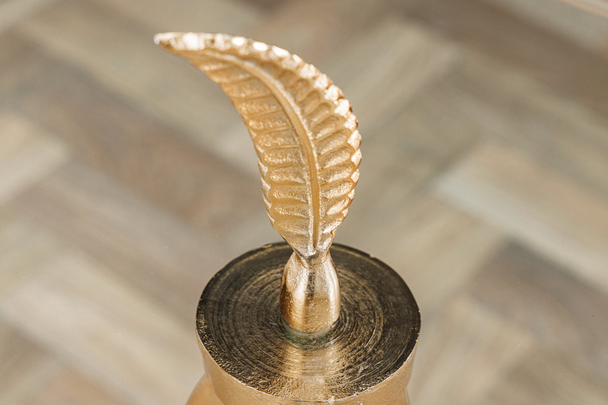 Side table FEATHER 65cm gold 7mm tempered glass