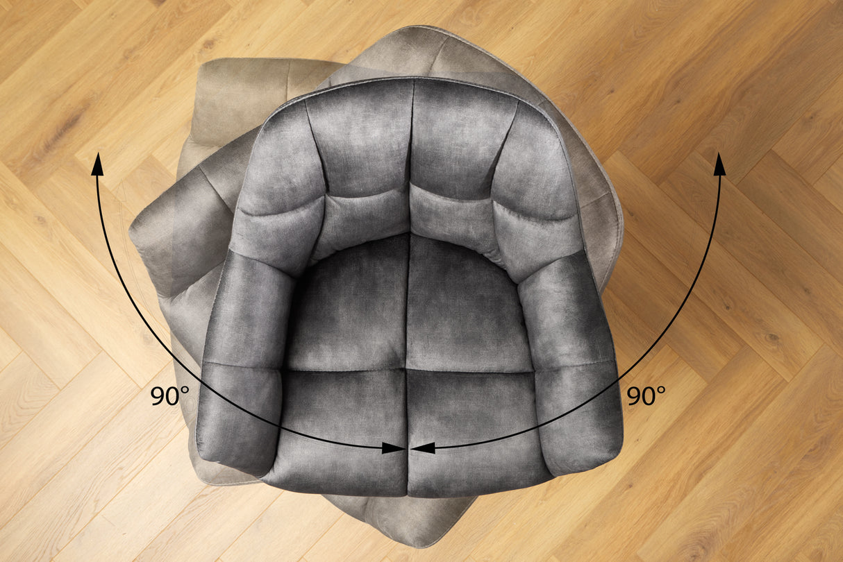 Bar chair PAPILLON 106cm rotatable 180° velvet grey