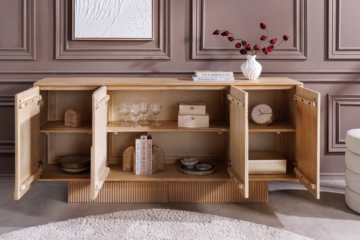 Sideboard ART DECO 170cm 3D Mangoholz naturweiß