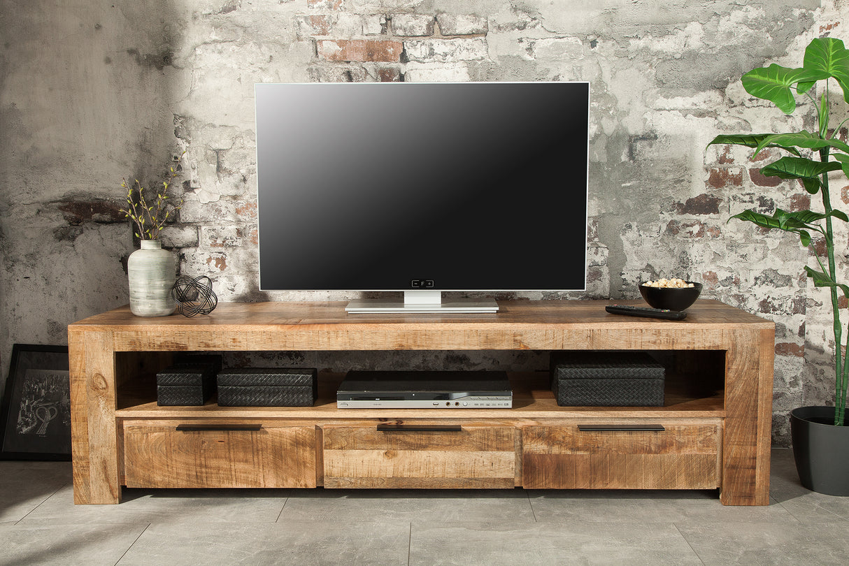 TV-Board IRON CRAFT 170cm Mango Natur Industriestil