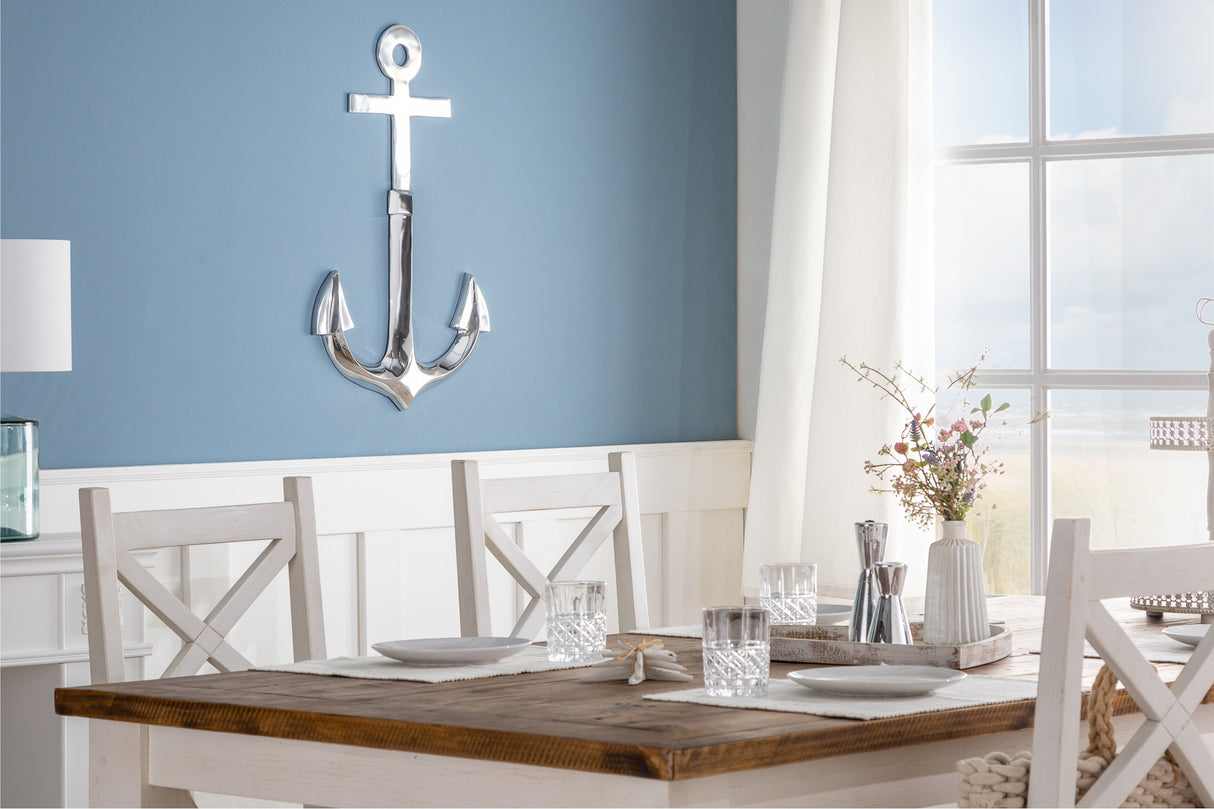 Wall decoration ANCHOR 70cm 3D silver aluminium