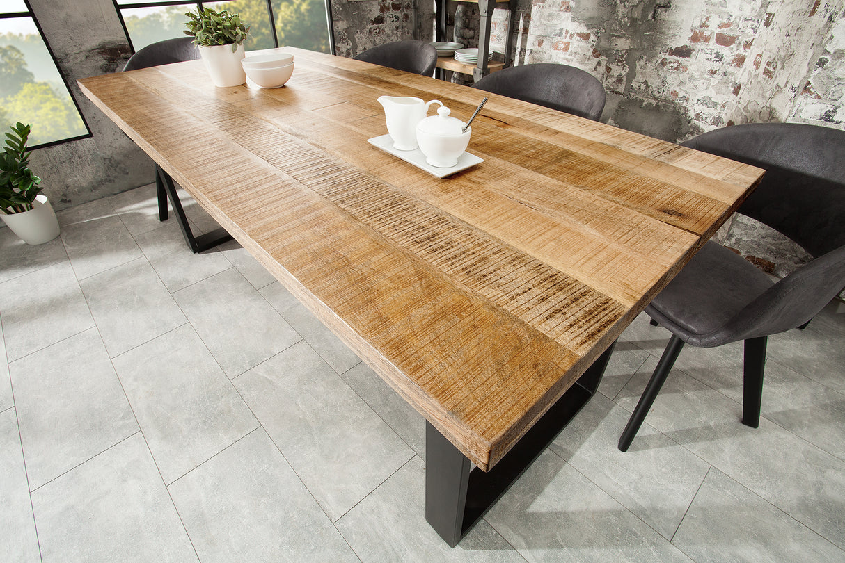 Dining table IRON CRAFT 180cm U-legs mango wood natural