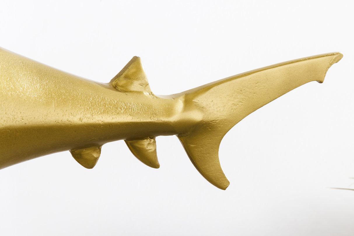 Deko Skulptur HAI 70cm gold