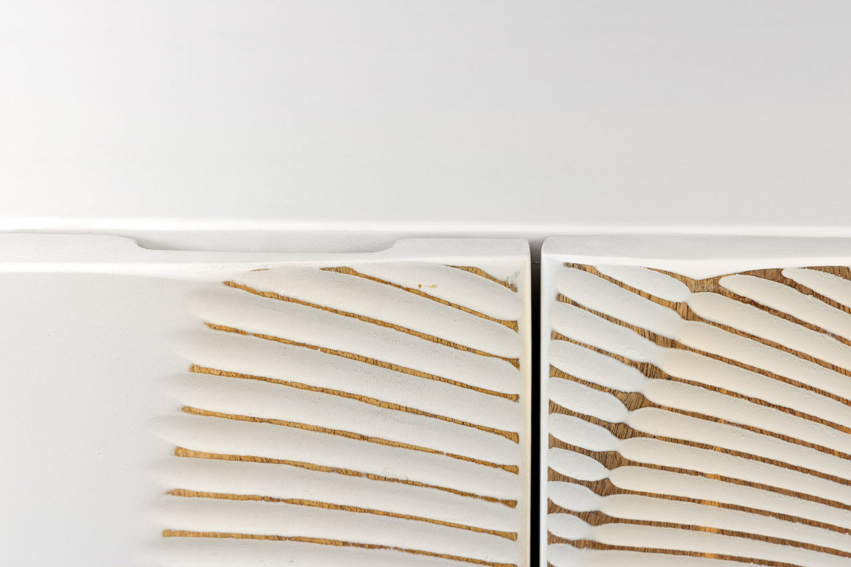 TV-Board GOLDEN SUNSET 180cm 3D mango wood white