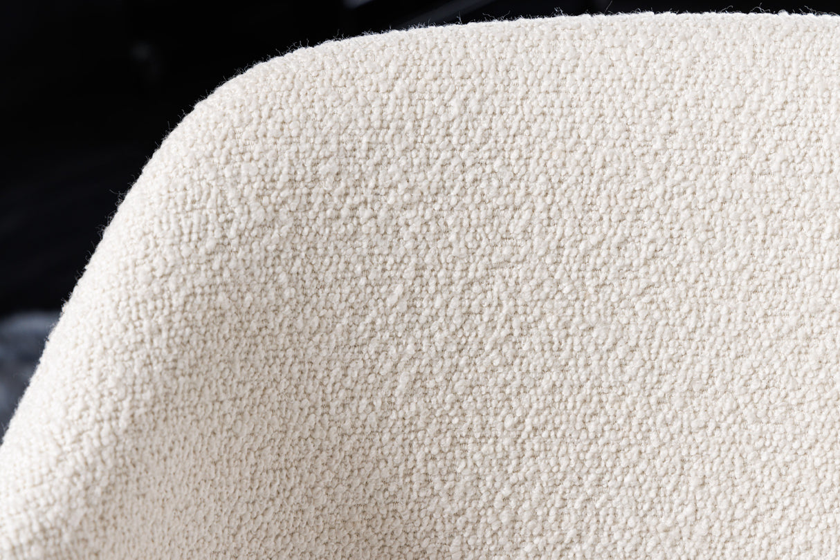 Chair TRACY ALPINE bouclé white black legs