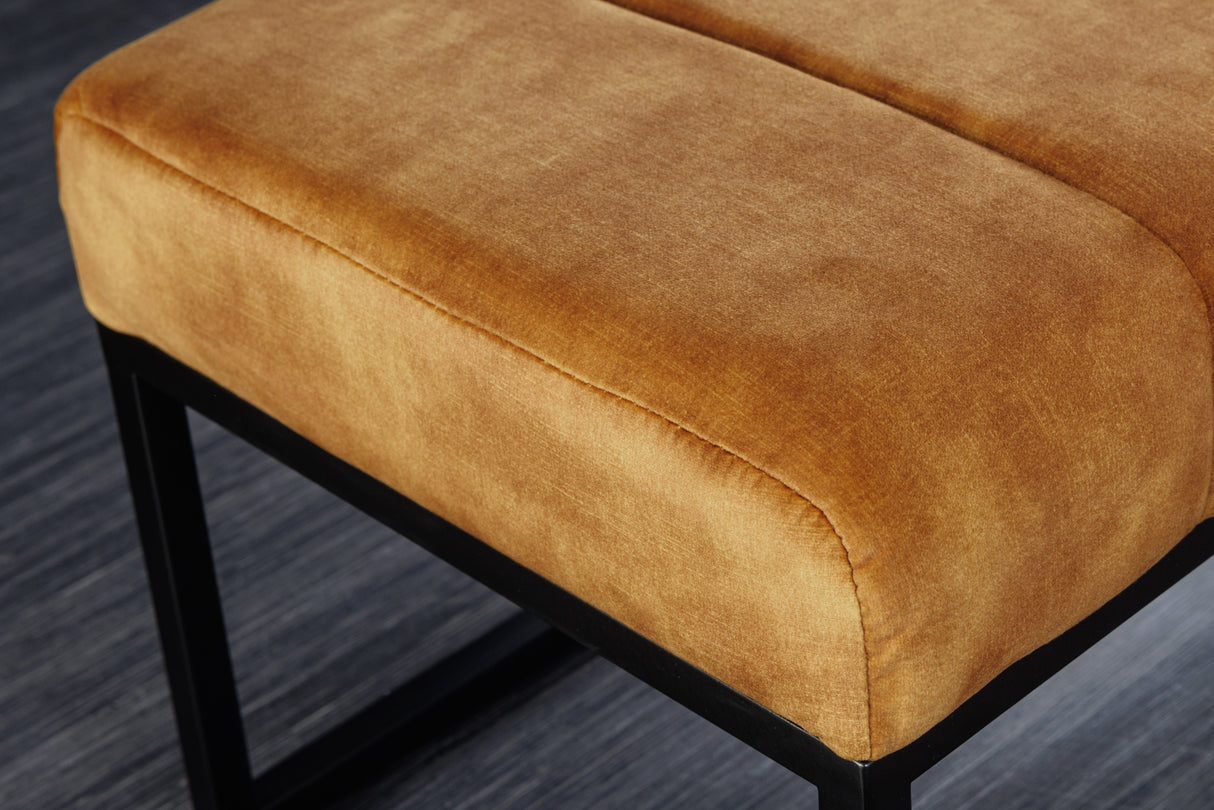 Bench PETIT BEAUTÉ 110cm velvet mustard yellow