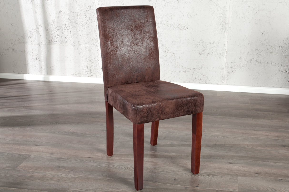 Chair GENUA vintage look coffee microfibre