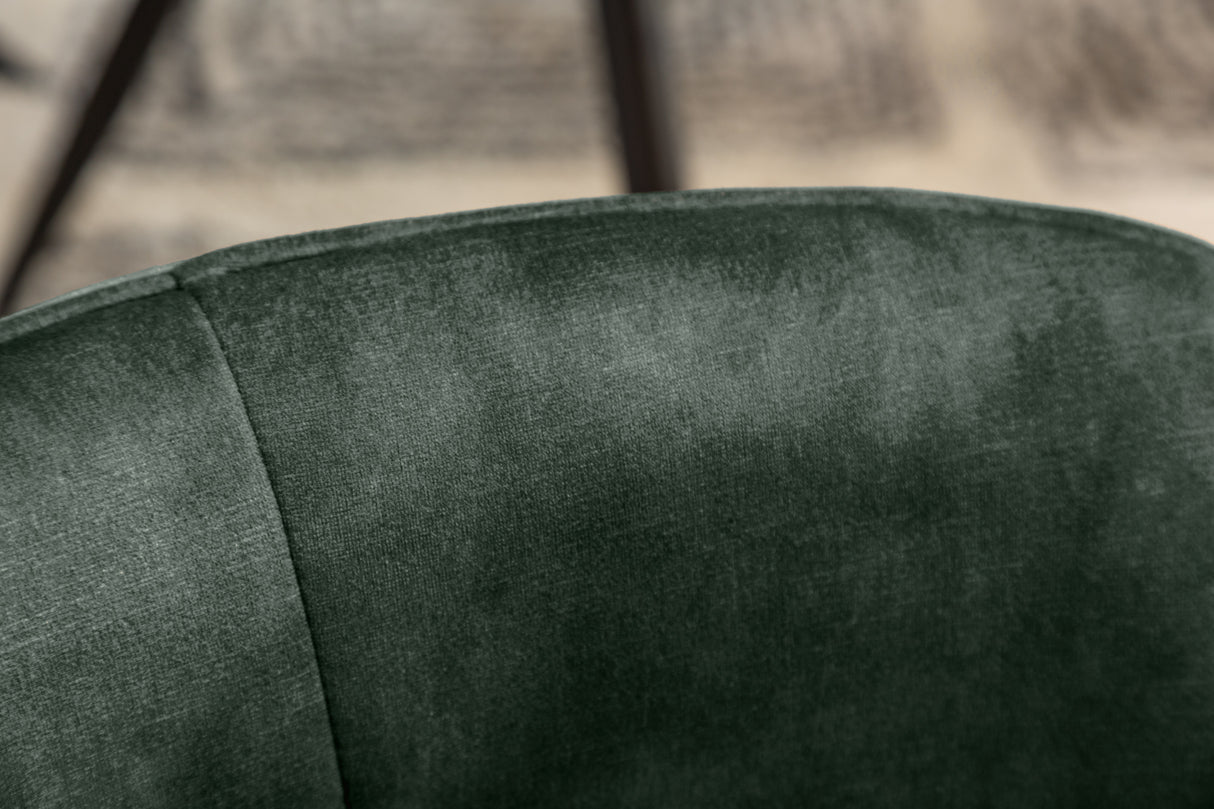 Swivel chair EUPHORIA rotatable 180° with armrests velvet dark green