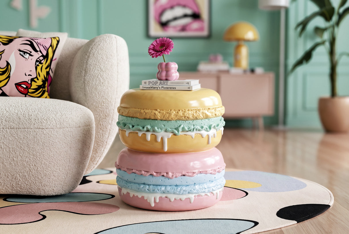 Side table MACARONS 50cm fibre glass multicoloured