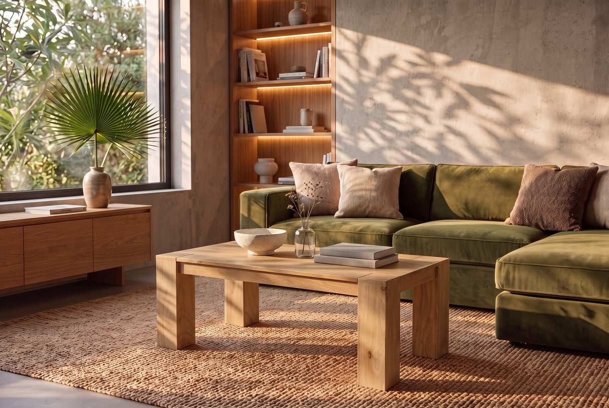 Couchtisch MAKASSAR 100cm Mangoholz cremefarben