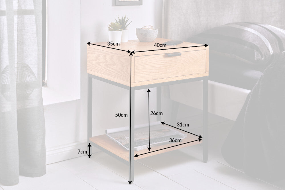 Bedside table ELEMENTS 40cm oak natural