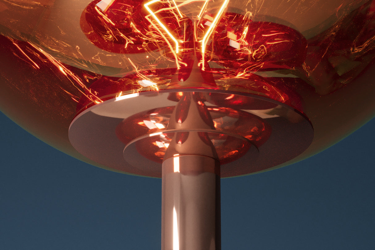 Stehleuchte LIQUID DIAMOND 170cm 7 Glasschirme Stahlgestell kupfer