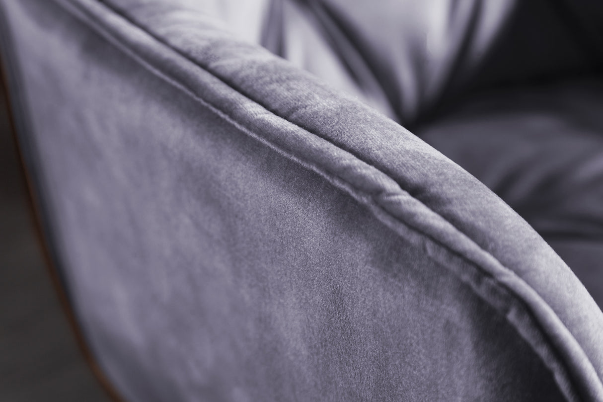 Chair MILANO with armrests velvet grey