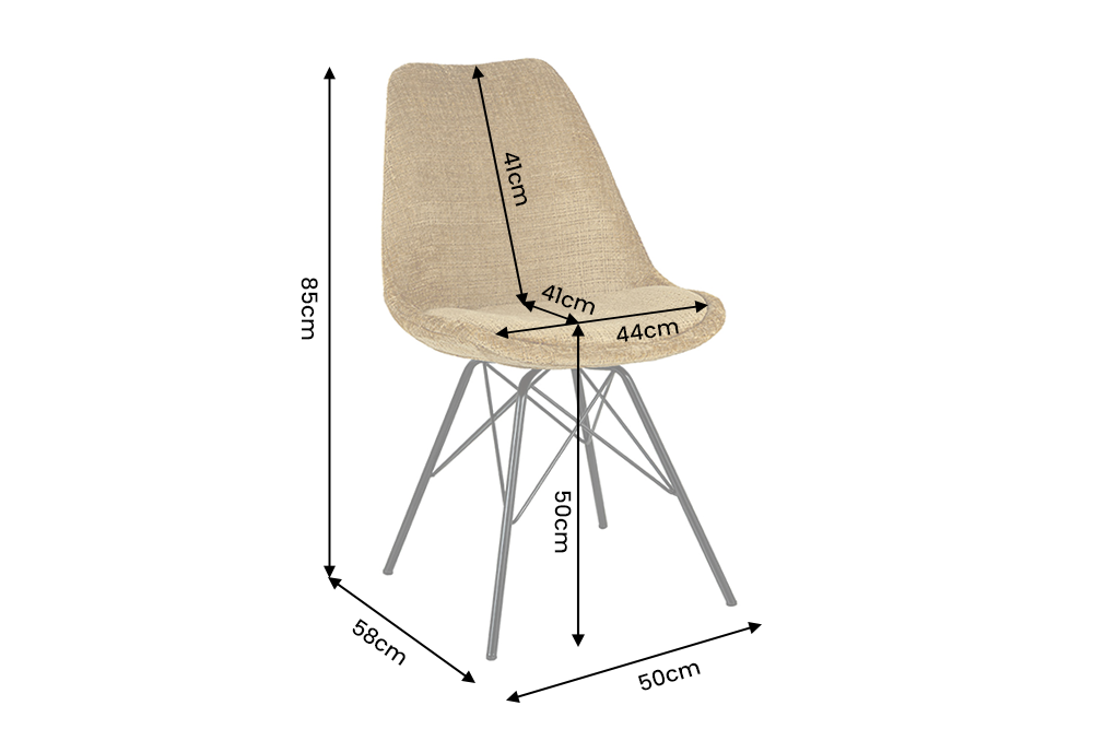 Chair SCANDINAVIA MEISTERSTÜCK textured fabric mustard yellow