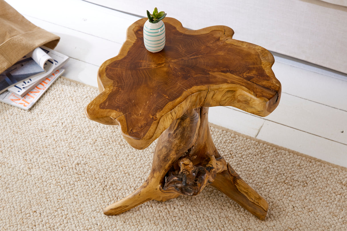 Beistelltisch ROOT 40cm massives Teakholz