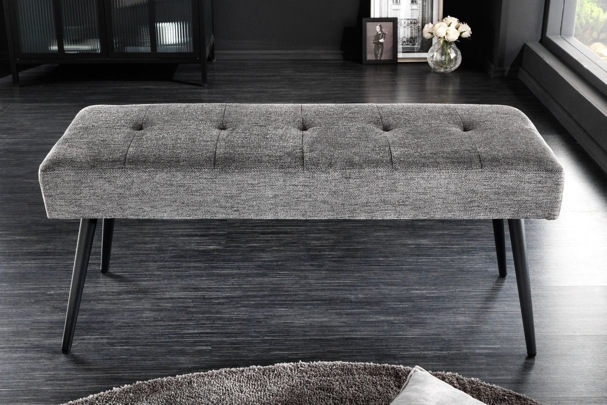Bench BOUTIQUE 100cm textured fabric grey