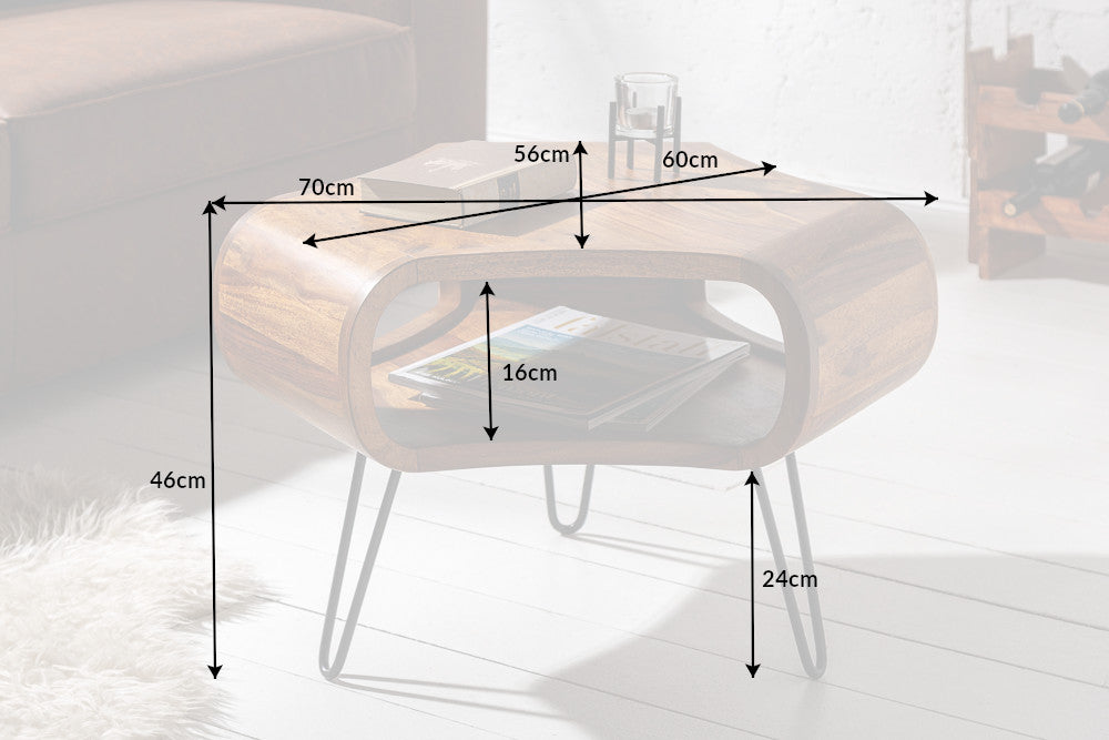 Couchtisch ORGANIC LIVING 70cm Sheesham Holz natur