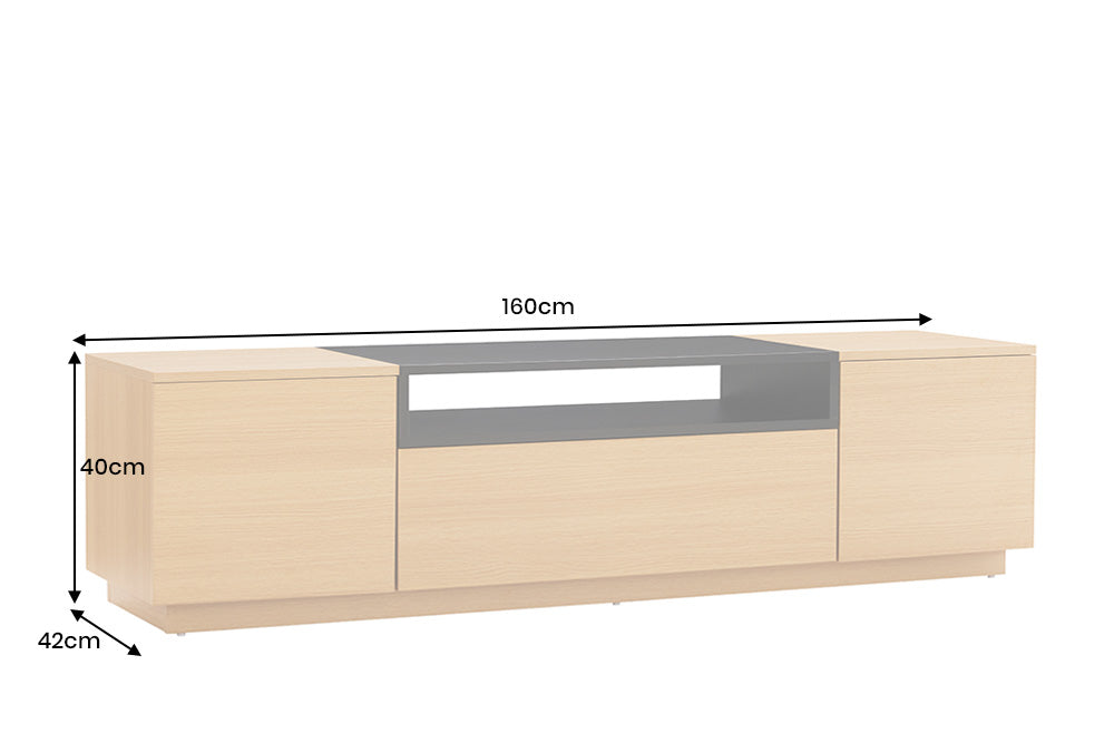 TV-Platte LOFT 160 cm naturschwarz