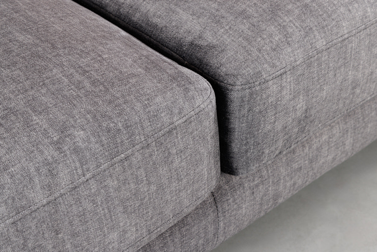 Corner sofa MANHATTAN 295cm w/ ottoman right velvet dark grey