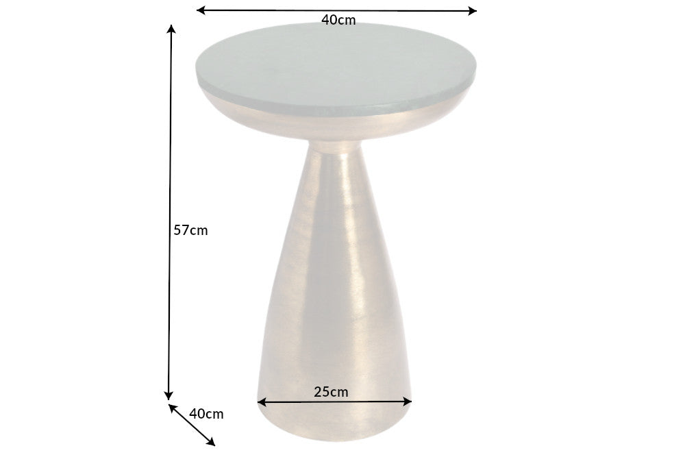 Beistelltisch ELEMENTS 40cm gold mit abnehmbarer Marmorplatte grün