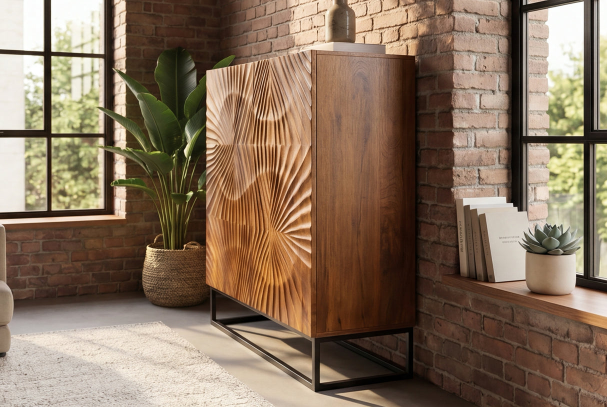 Highboard SCORPION 120cm 3D mango brown