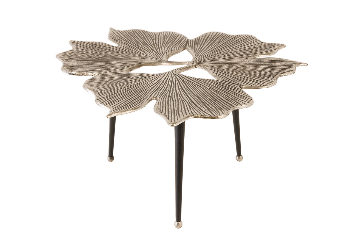 Couchtisch GINKGO LEAVES 75cm silber schwarz