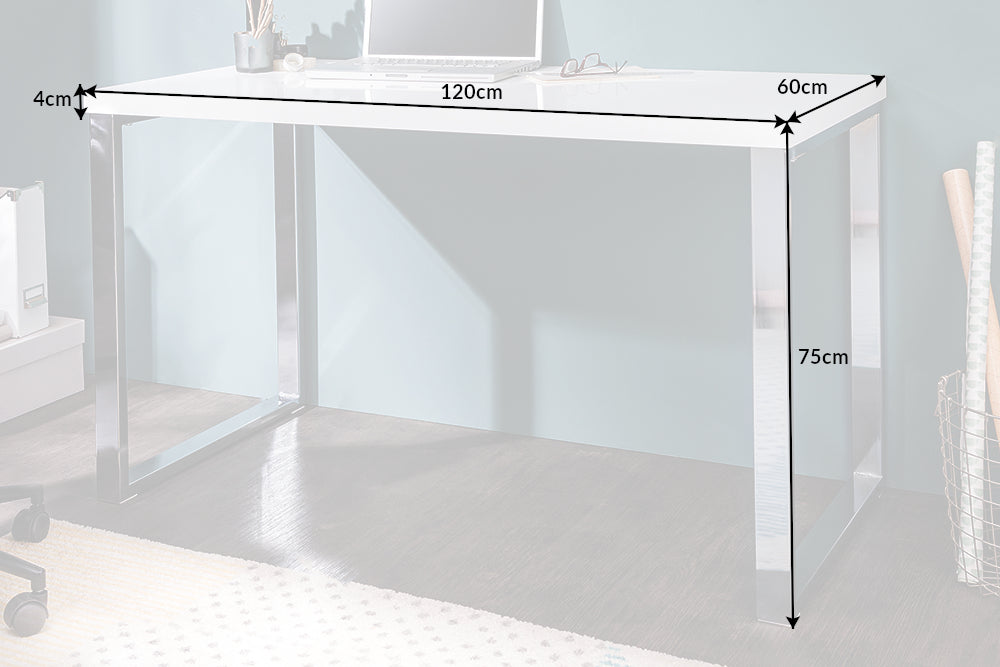 Laptop office table WHITE DESK 120x60cm white