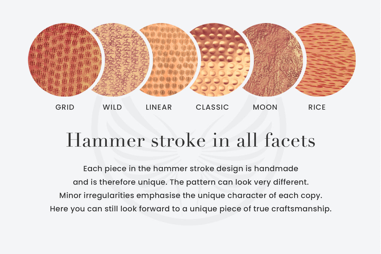 Coffee table ORIENT 80cm mottled copper with hammer stroke effect