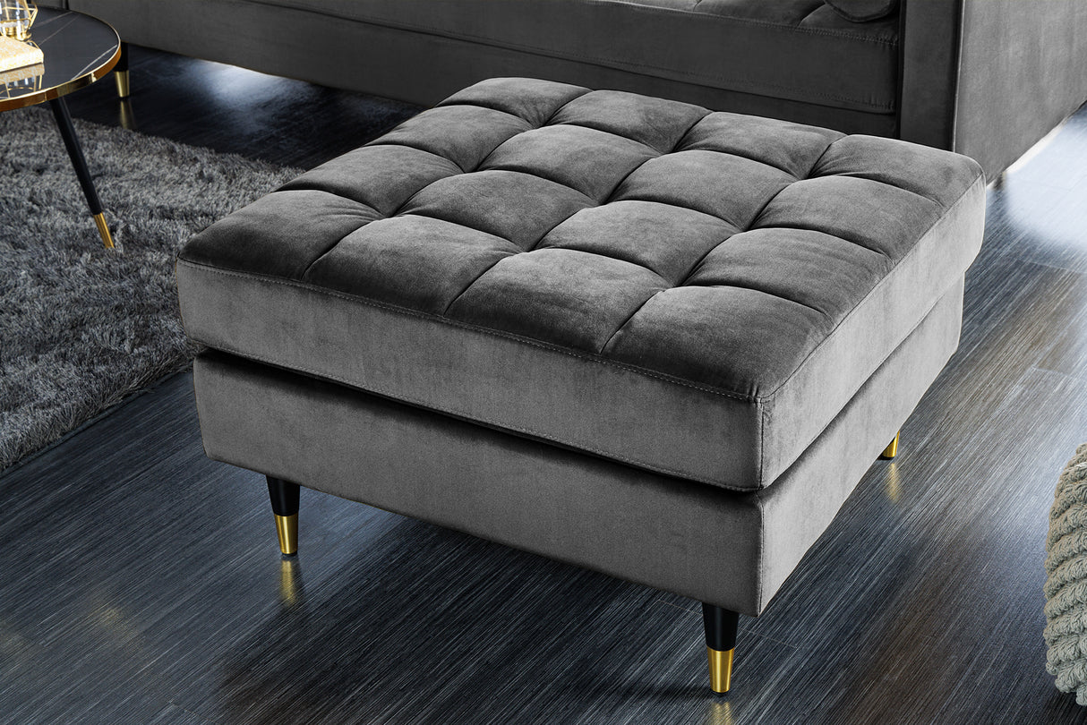 Hocker COZY VELVET 80cm samtgrau