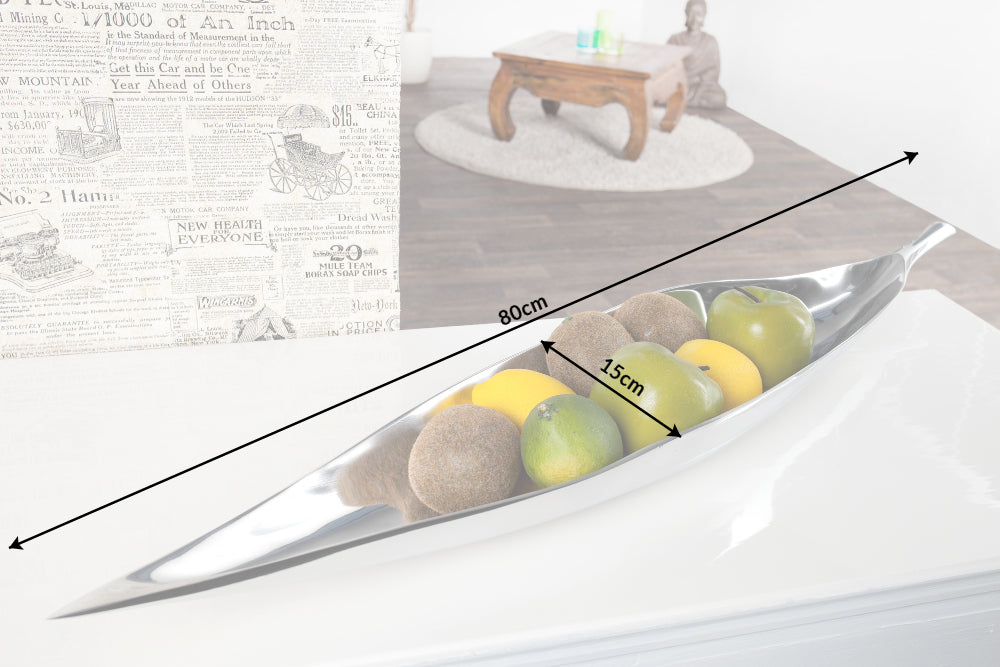 Bowl SILVER LEAF 80cm silver