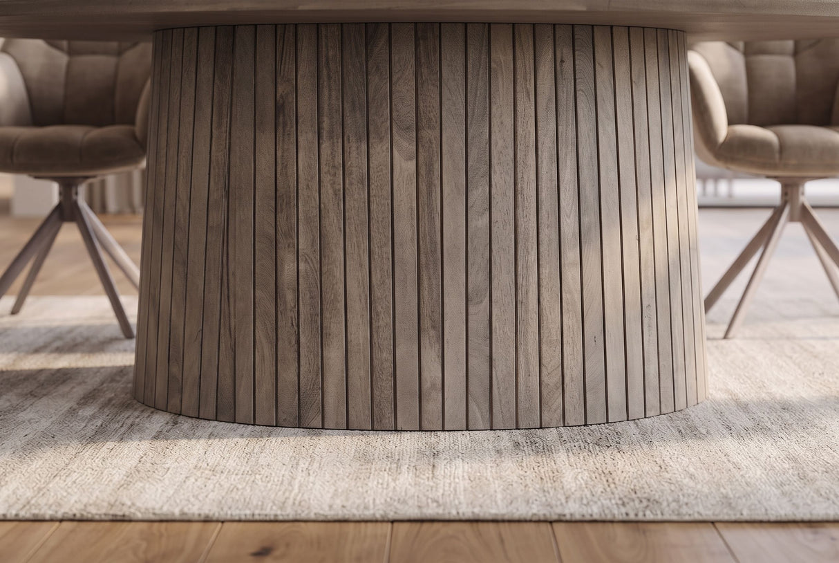 Dining table ART DECO 220cm oval table top mango wood grey smoke