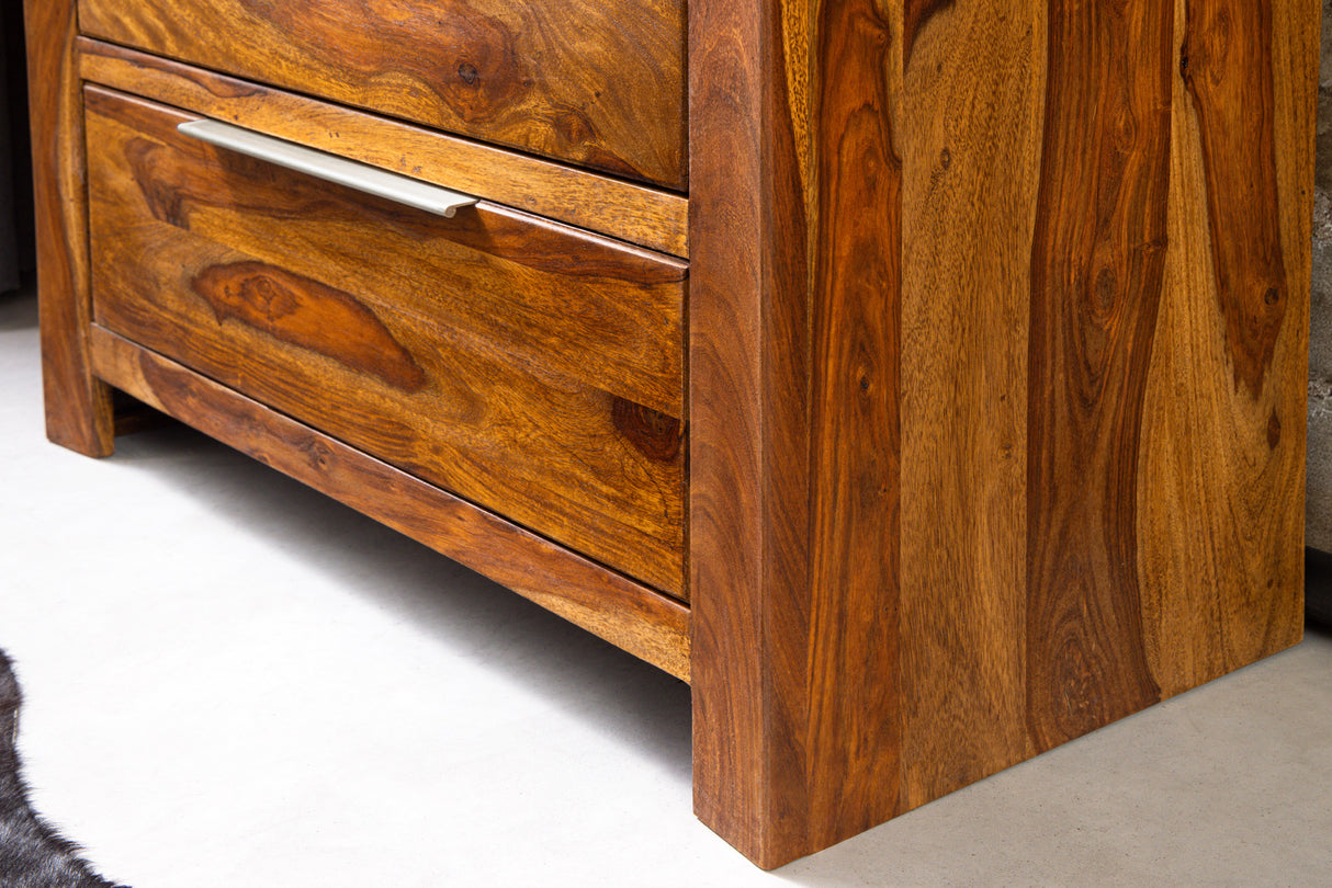 Dresser PURE 100cm sheesham wood brown stone finish
