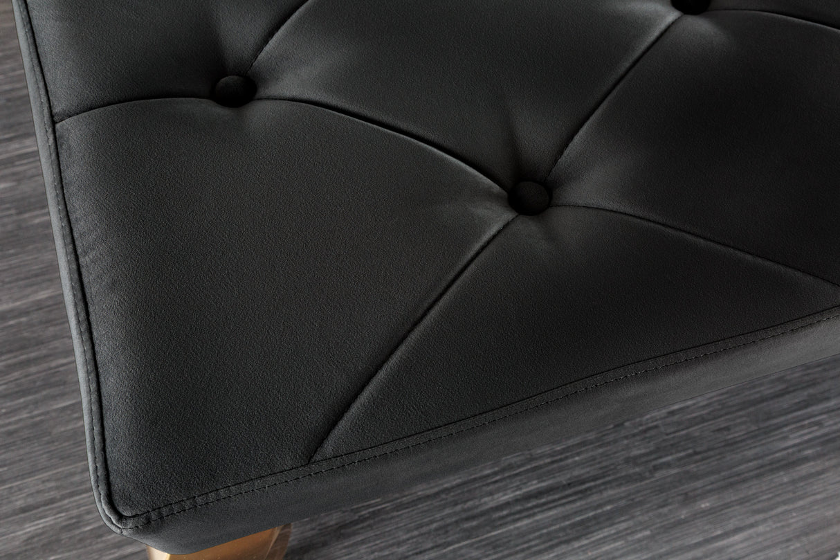 Bench MODERN BAROCK 170cm w/ golden legs velvet black