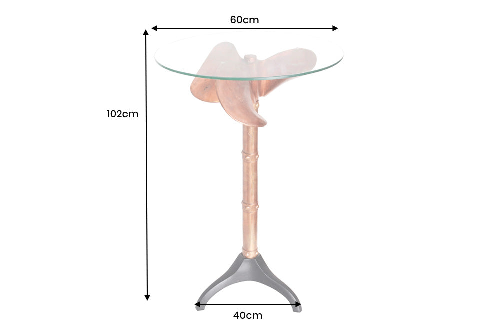 Stehtisch OCEAN 100cm Kupfergestell ohne Glasplatte