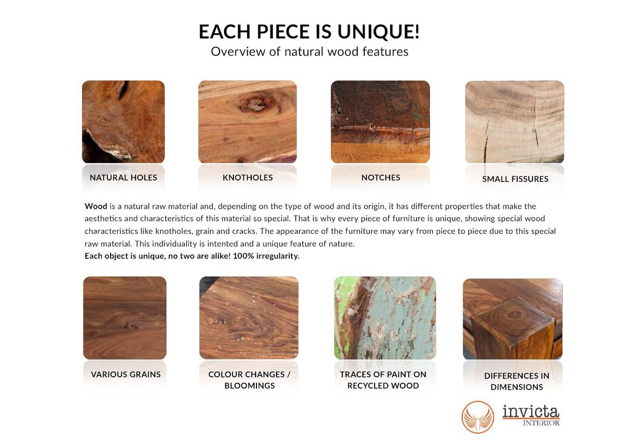 Console DIAMOND 90cm mango wood plate