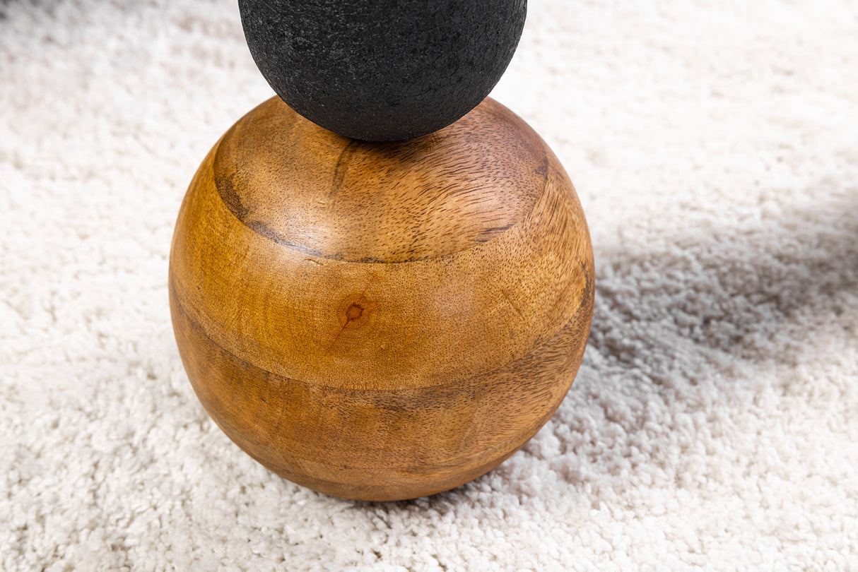 Beistelltisch ABSTRACT 50cm Eisen schwarz mit Mangoholz Bullet