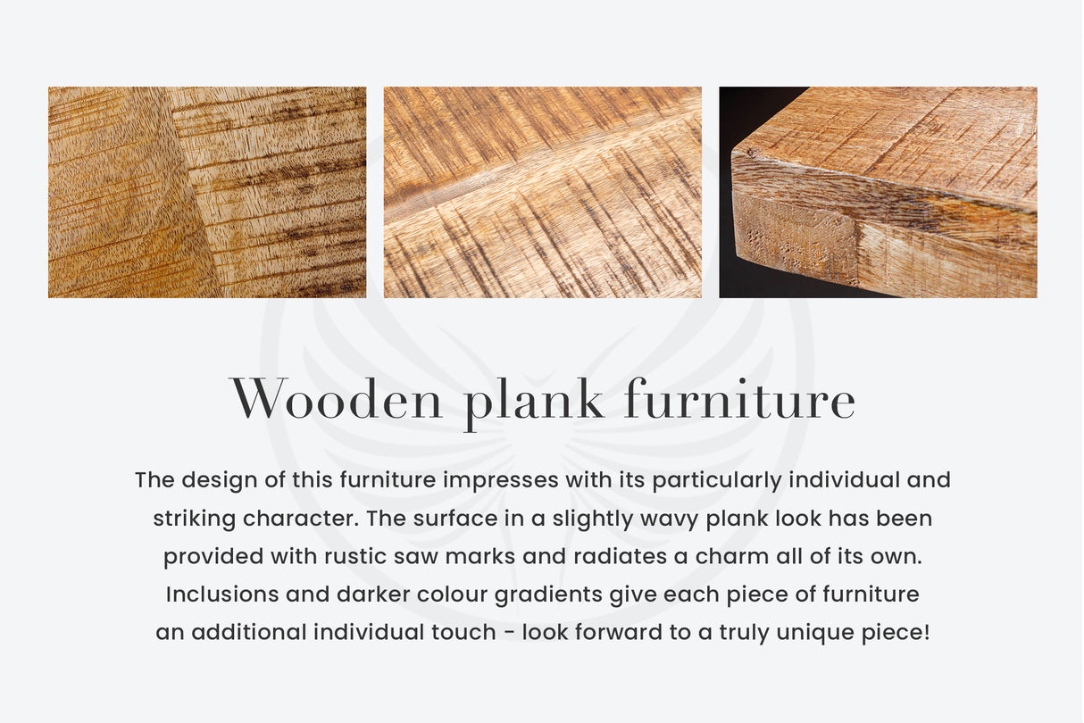 Side table GASTON 65cm mango wood black metal