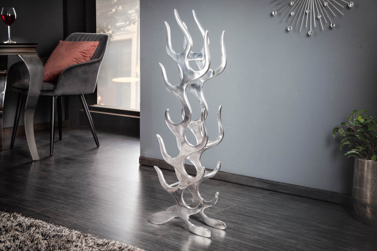 Wine rack FLAMES L 93cm aluminium silver
