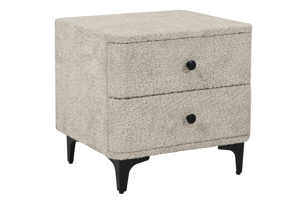 Bedside table ART DECO 45cm bouclé greige