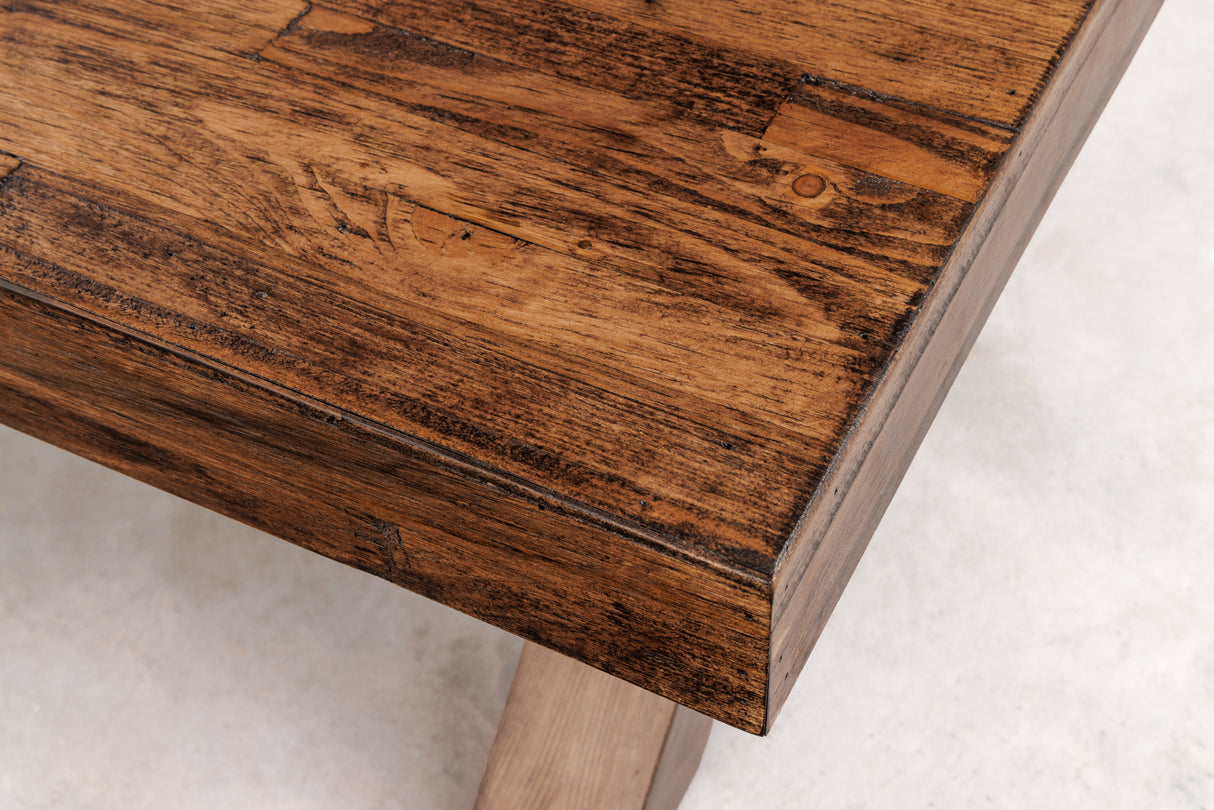 Coffee table GOLIATH 110cm pinewood natural black