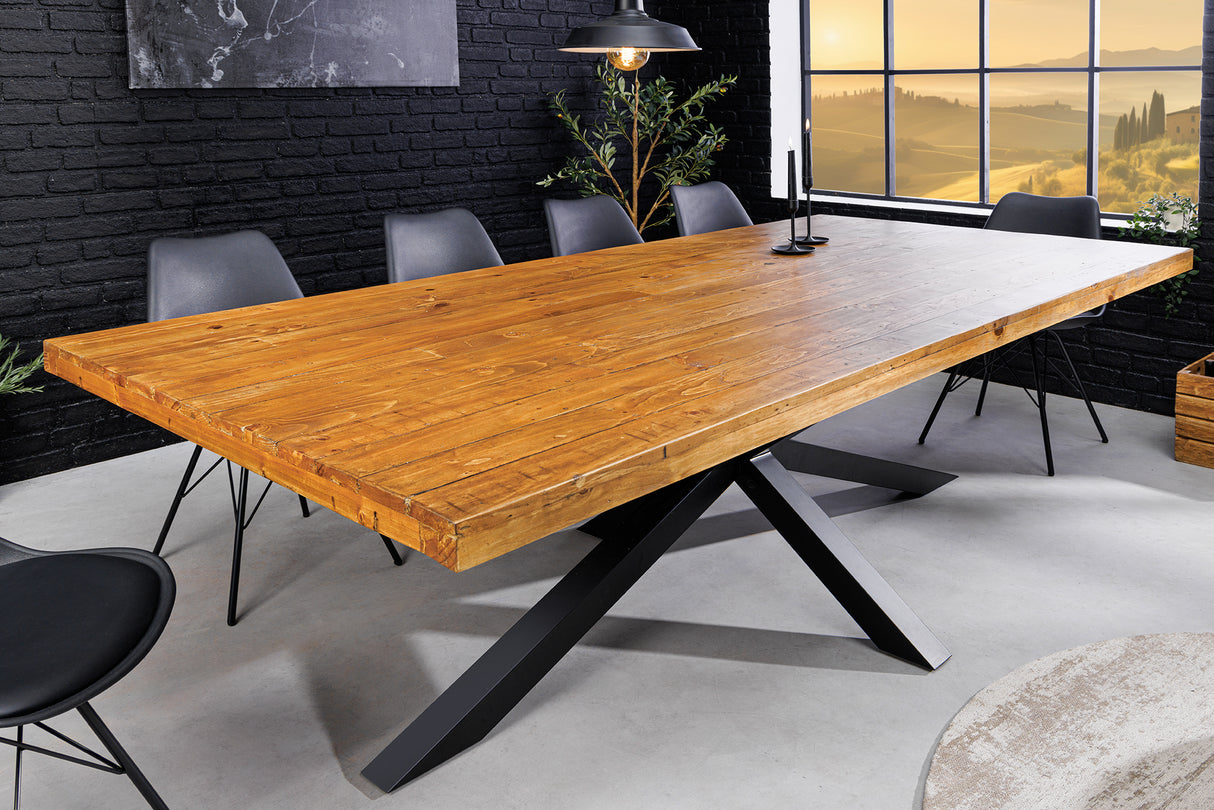 Dining table GALAXIE 240cm pinewood vintage brown
