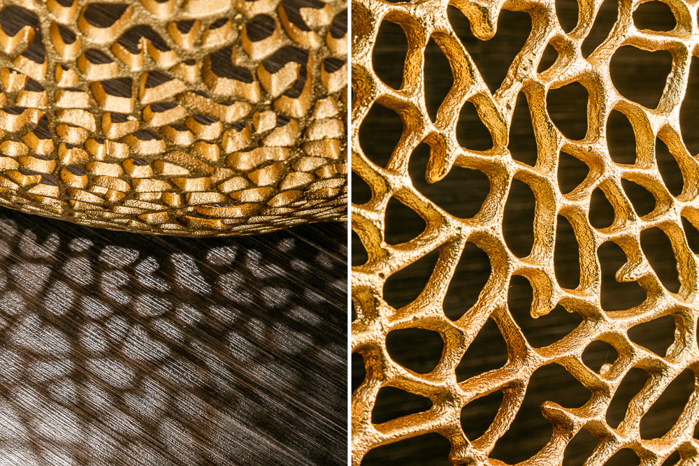 Coffee table LEAF 80cm metal gold handmade