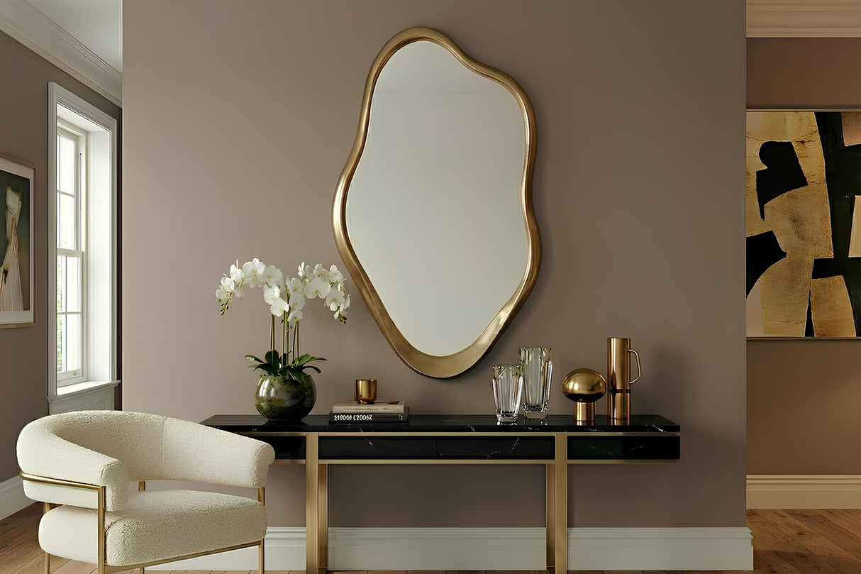 Wall mirror EMBER 100cm frame gold